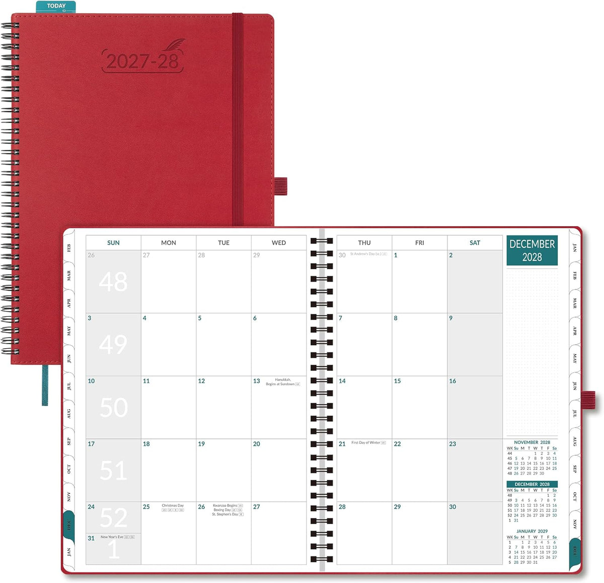 BEZEND Monthly Planner 2027-2028, 2-Year Calendar (8.5"x11") 120GSM...