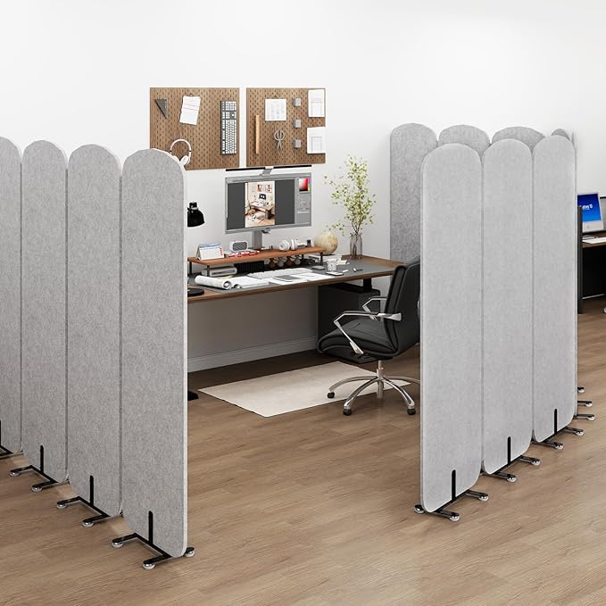 Natwind 5 Panel 122.8 x 71 in Office Room Privacy Protect Space Divider - Image 2