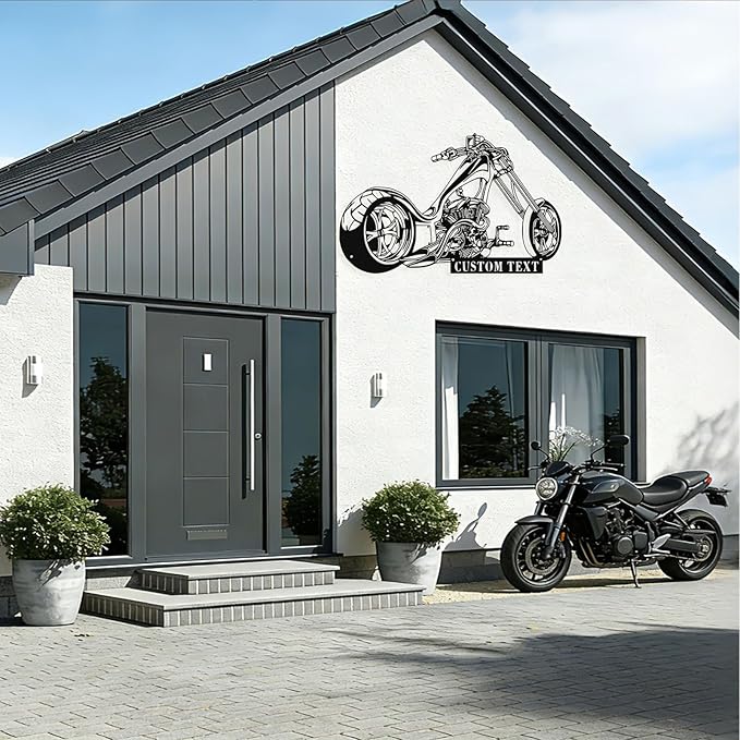 Custom Motorcycle Metal Sign Personalized Biker Name Sign Motorcycle Wall Art - Image 9