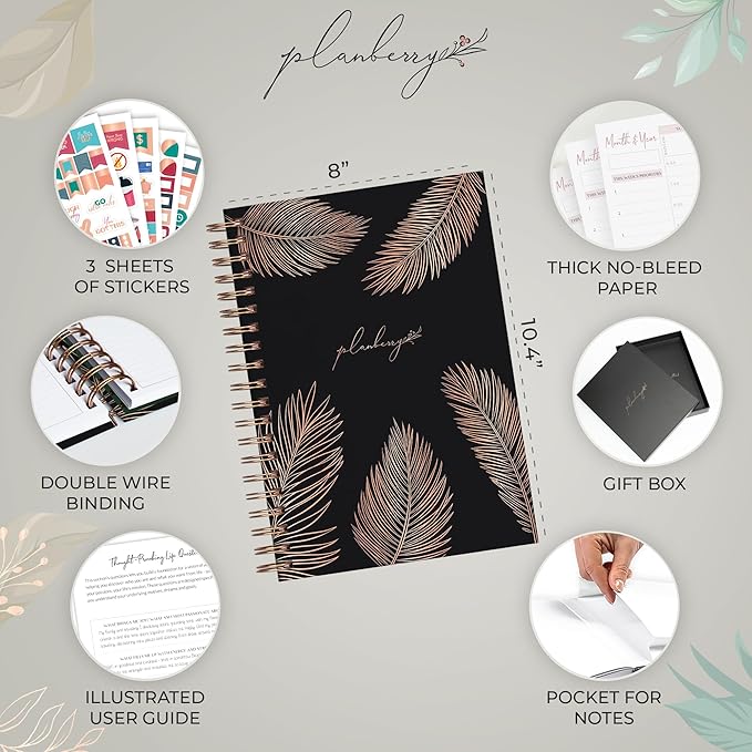 PLANBERRY Large Hourly Schedule Planner Premium – Undated Organizer - Image 2