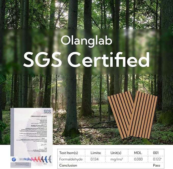Olanglab Wood Slat Wall Panels 4 Pack, Wooden Acoustic Wall Panels, 94.5"x12.6" - Image 5
