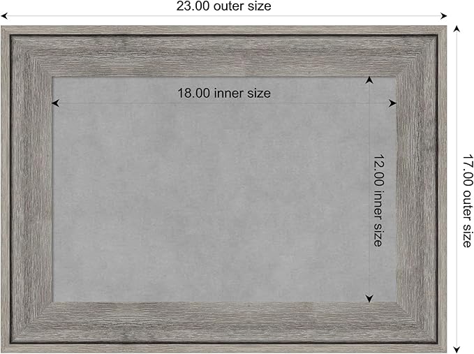 Amanti Art Grey Framed Magnetic Board 17x23 Small Vision Board - Image 3
