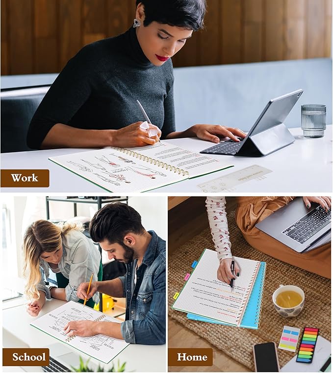 Graph Paper Notebook, Spiral Notebook Journal 8.5” x 11”, A4 Large Grid - Image 7