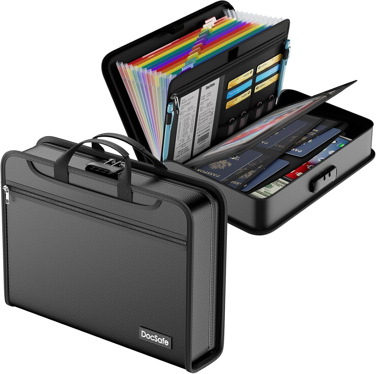 docsafe accordion file organizer bag with lock, fireproof, main product view