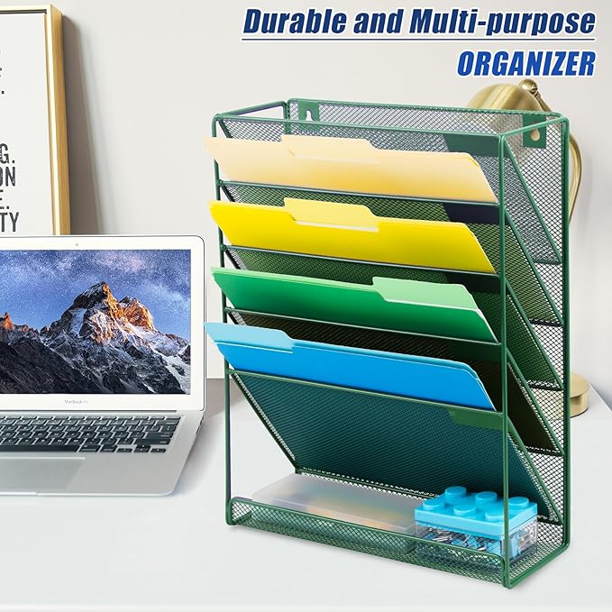 EASEPRES Desk File Organizer Mesh 6-Tier, Hanging Wall Mount Document - Image 7