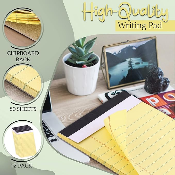 Emraw Jr. Legal pad, Small Note Pads Legal Ruled Writing Pad. Perforated Edge. - Image 3