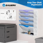 Gawerk 6 Tier Hanging File Organizer, Mesh Wall File Holder Paper Folder Rack - Image 7