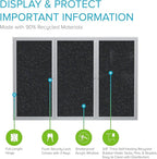Ghent 48" x 72" 3-Door indoor Enclosed Recycled Rubber Bulletin Board, Shatter - Image 2