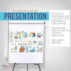 U.S. Art Supply 66" High Boardroom Black Aluminum Flip Chart Easel & - Image 4