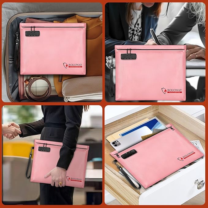 ROLOWAY Fireproof Document Bag, 6400℉ Fireproof Money Bag - Image 6