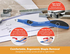 Bostitch Titan Heavy Duty Metal Stapler, 50 Sheet Capacity with 1250 Staples and Ergonomic Staple Remover, Jam Free Stapling, Full Strip Stapler for Desk, Office and Classroom, Blue