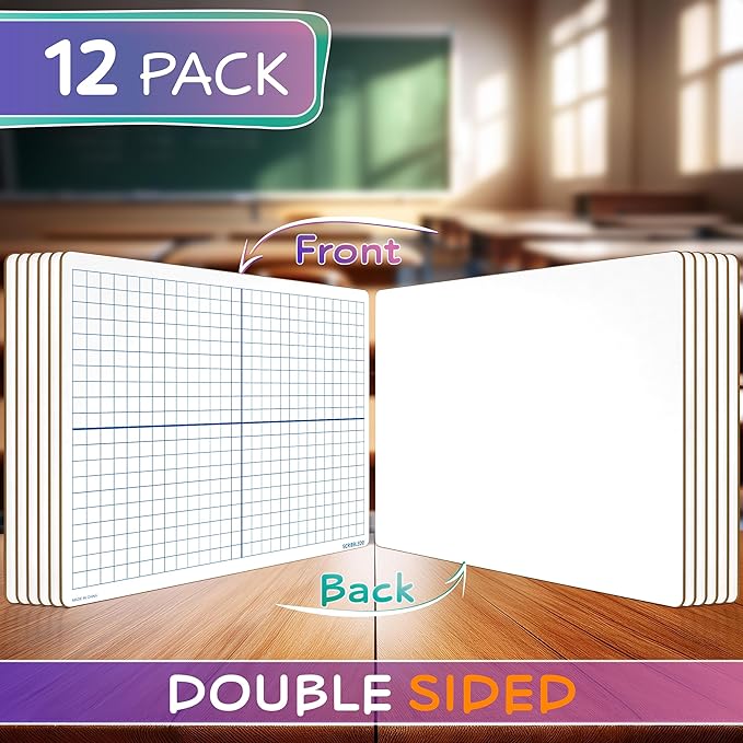 Dry Erase XY Axis Graph Lap Boards 9”X12” - Image 3