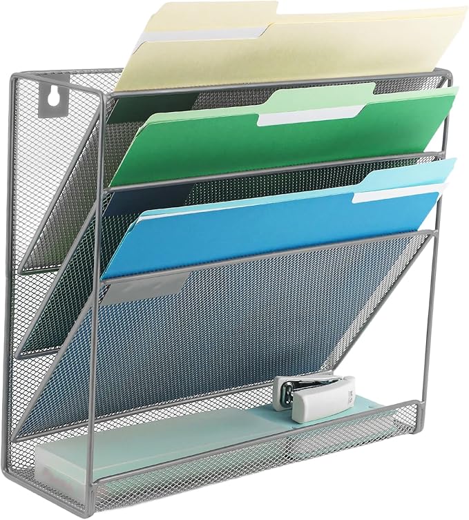 EASEPRES Desk File Organizer Mesh 4-Tier, Hanging Wall Mount Document - Image 7