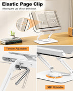 BYMECOST Acrylic Book Stand for Reading, Adjustable Book Holder, White