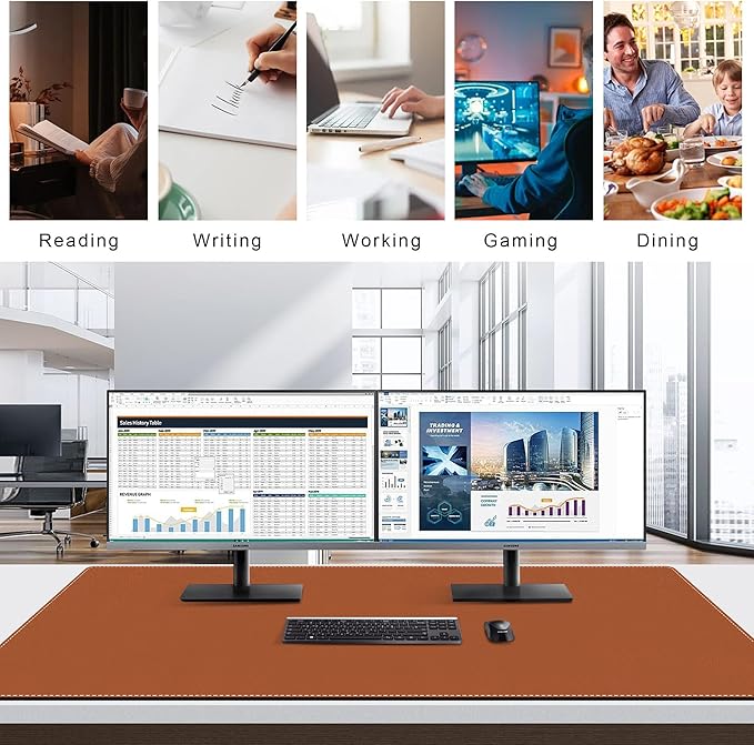 Mydours 55" x 28" PU Leather Desk Mat, Huge Gaming Mouse Pad XXXL, Dual-Sided - Image 2