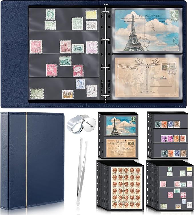 Lewtemi Stamp Collecting Albums Set Stamp Collection Book Include 20 Pages by Lewtemi