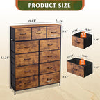 WLIVE Tall Dresser for Bedroom, Fabric Dressers Storage Tower, Dresser & Chest - Image 3