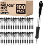 100 Pack Ballpoint Pens Bulk, Retractable Black Pens Ballpoint Medium Point 1mm with Super Soft Grip, No Bleed Ink Pens Smooth Writing, School, Office, Teacher Supplies, Best Gifts for Coworkers