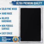 HBCY Creations 11" x 17" Whitewash Solid Wood Frame Wall Chalkboard, Magnetic - Image 4