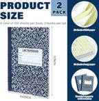 Affrolling 2 Pack Carbonless Lab Notebook Carbon Copy 8.5'' x 11'' 50 Set of - Image 2