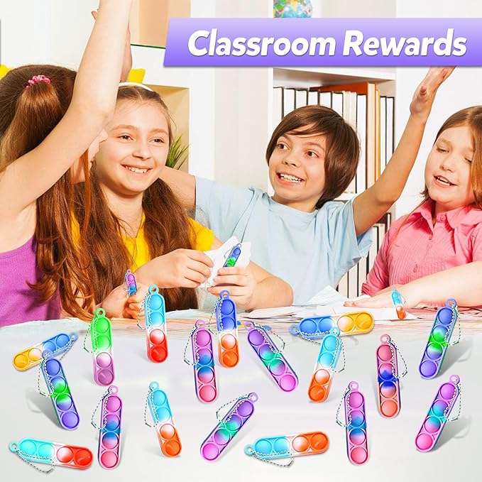 260 PCS Pop Keychain Bulk Party Favors, Fidget Toys - Image 4