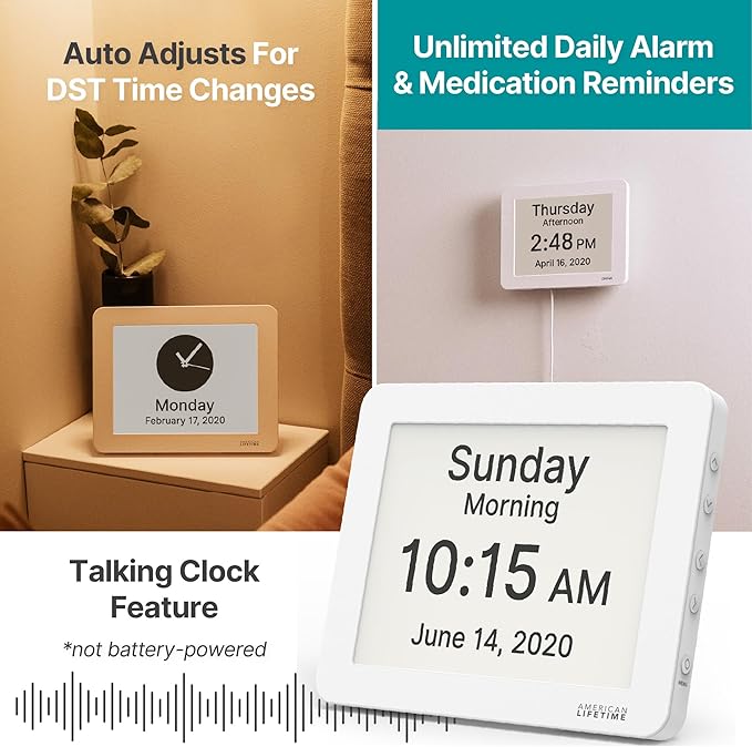 American Lifetime New 2026 Dementia Clock Large Digital Clock - Image 3