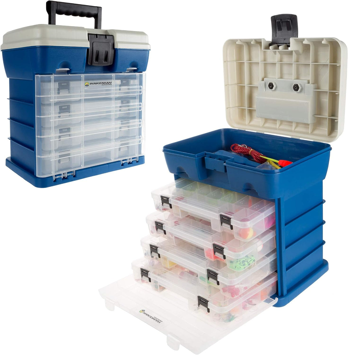Storage Tool Box-Durable Organizer Utility Box-4 Drawers, 19 Compartments Eac...