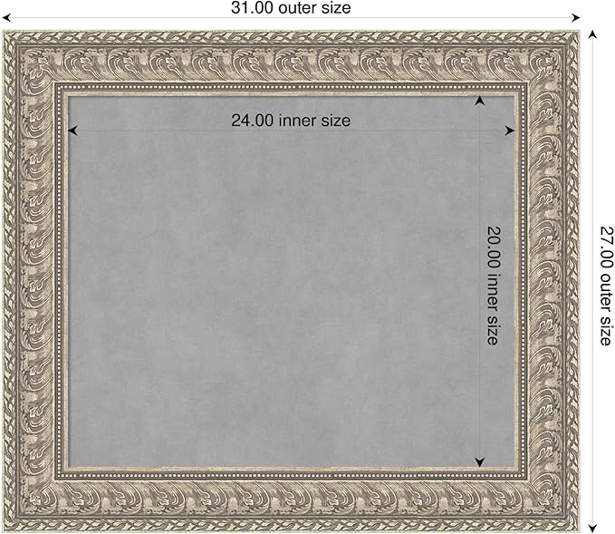 Amanti Art Silver Framed Magnetic Board 27x31 Medium Vision Board - Image 2