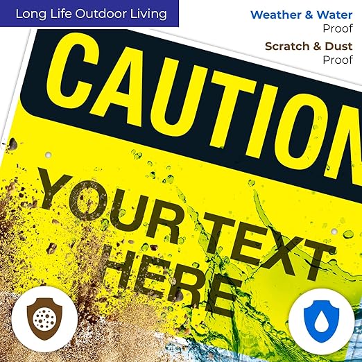 Custom Caution Sign, OSHA Sign, 18x24 Inches, Rust Free .063 Aluminum, Fade - Image 5