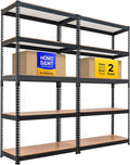 HOMEDANT 5 Tier Storage Shelves Adjustable Laminated Boltless Garage Metal by TheBestOrganizingSolution