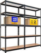 HOMEDANT 5 Tier Storage Shelves Adjustable Laminated Boltless Garage Metal by TheBestOrganizingSolution