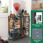 keomaisyto garden tool organizer with large hooks, garage shown in use