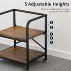 Vokumba 2 Tier Under Desk Printer Stand, Large Printer Table - Image 3
