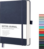 RETTACY Bullet Dotted Journal Notebook, 256 Pages, A5 Medium Size, Leather by RETTACY