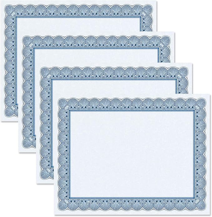 Elite Blue & Blue Parchment Certificate Papers - Image 3