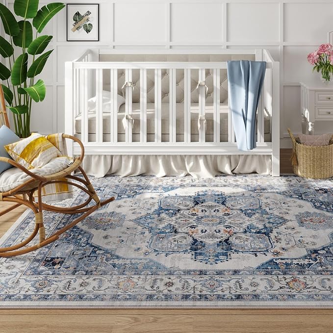 Rugcomf Vintage Medallion Living Room Rug 5'x7' - Image 5