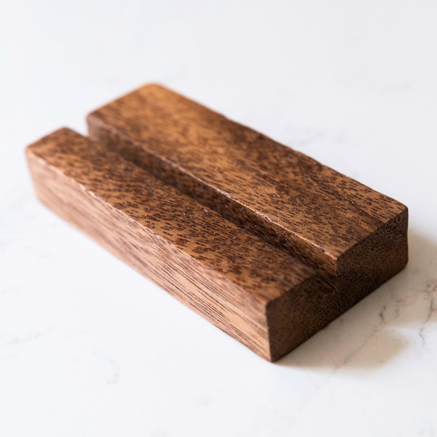(2 Pack) Wood Calendar Stands - Desk Calendar Base - South American Walnut - Wooden Block - Monthly Desk Card Refill Holder - Office Home Gift Decor