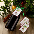 100 Pcs Christmas Coquito Labels for Bottle with Hemp Rope Xmas Coquito Bottle Tags Vanilla Labels with Graphic of Coconut Palm Tree for Home Christmas New Year Party Supply 3.5 ×2 (Bright)