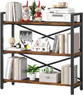 3 Tier Bookshelf 31.49" Width, Wood and Metal Etagere Bookcase, Vintage by Homeiju