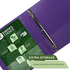Samsill Plant-Based 1.5 Inch Durable Round Ring, View Binder, Eco-Friendly, USDA Certified Biobased, 2 Count,Pack of 1, Purple