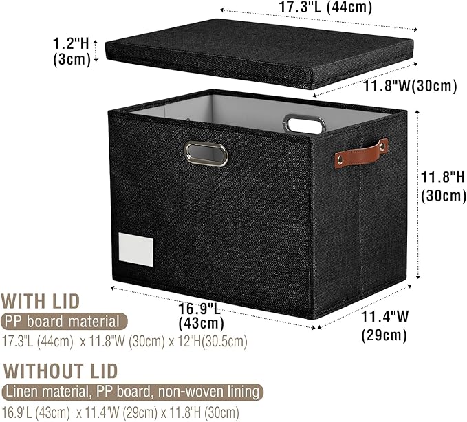 Roobyl 17" Large Collapsible Storage Bins - Image 3