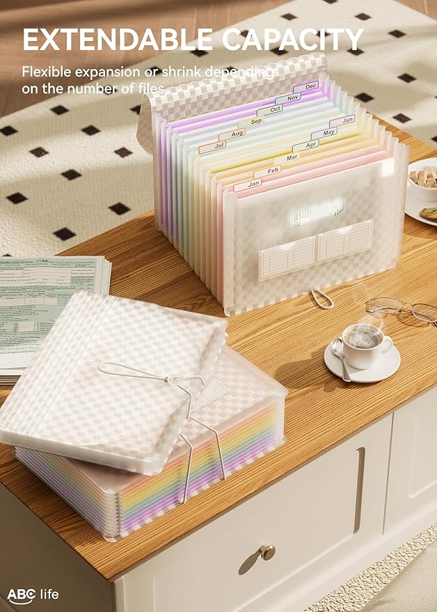 ABC life 12 Pockets Accordion File Organizer Expanding File Folders, Portable - Image 3