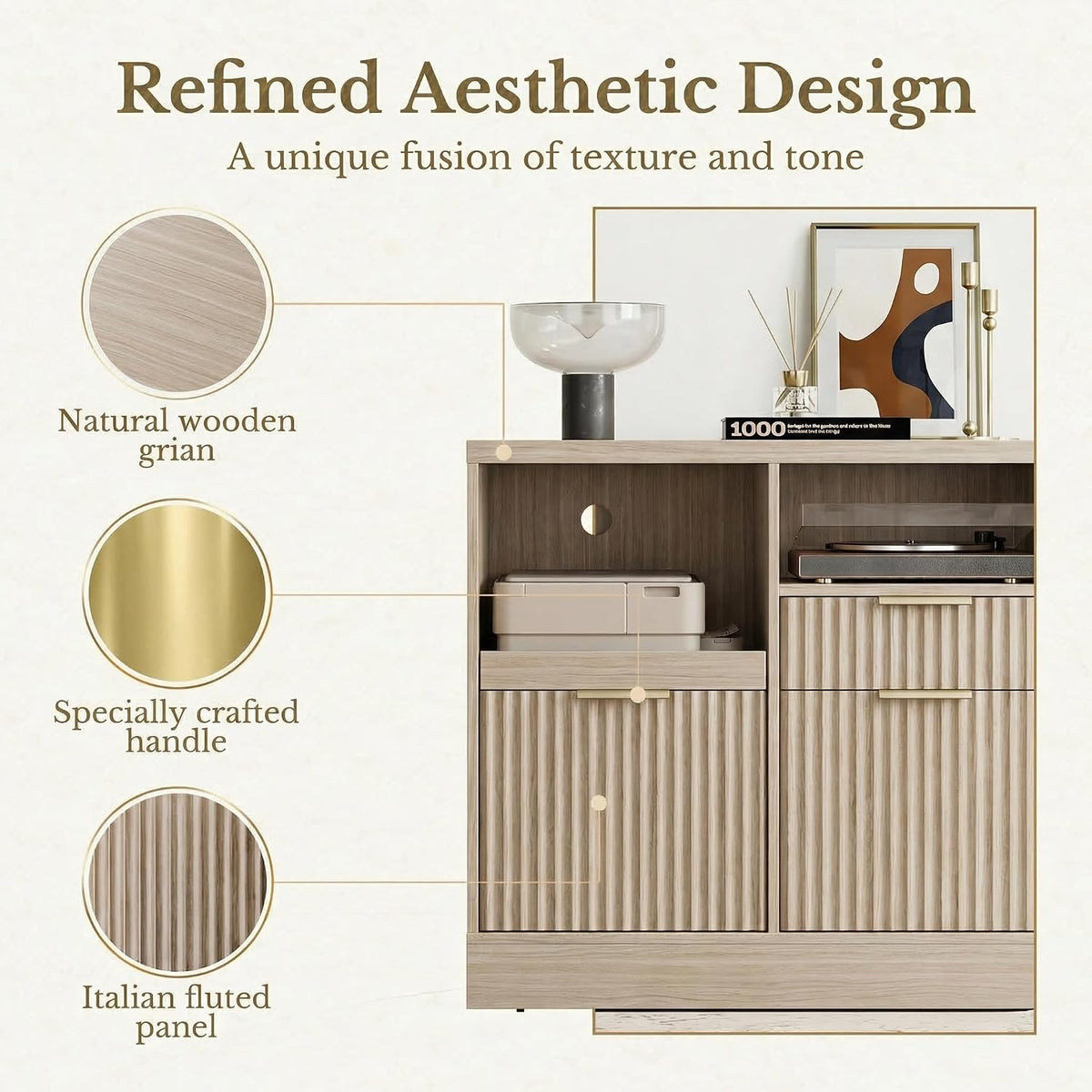 3 drawer file cabinet, fluted filing cabinet for, front angle view