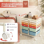 LDAILY 12 Drawer Rolling Storage Cart, Craft Cart Organizer on Wheels w/Metal - Image 6