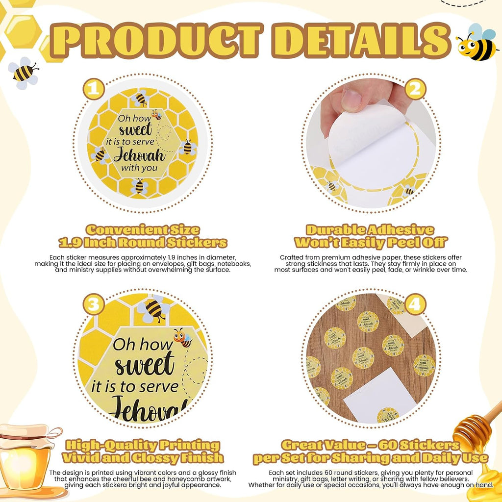 60 Labels JW Stickers,Jehovah Witness Ministry Supplies,JW Pioneer School Gifts,Jehovah Witness Accessories