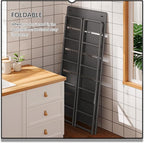 4NM No Assembly 5 Tiers Folding Bookshelf Storage Shelves Vintage Bookcase - Image 4