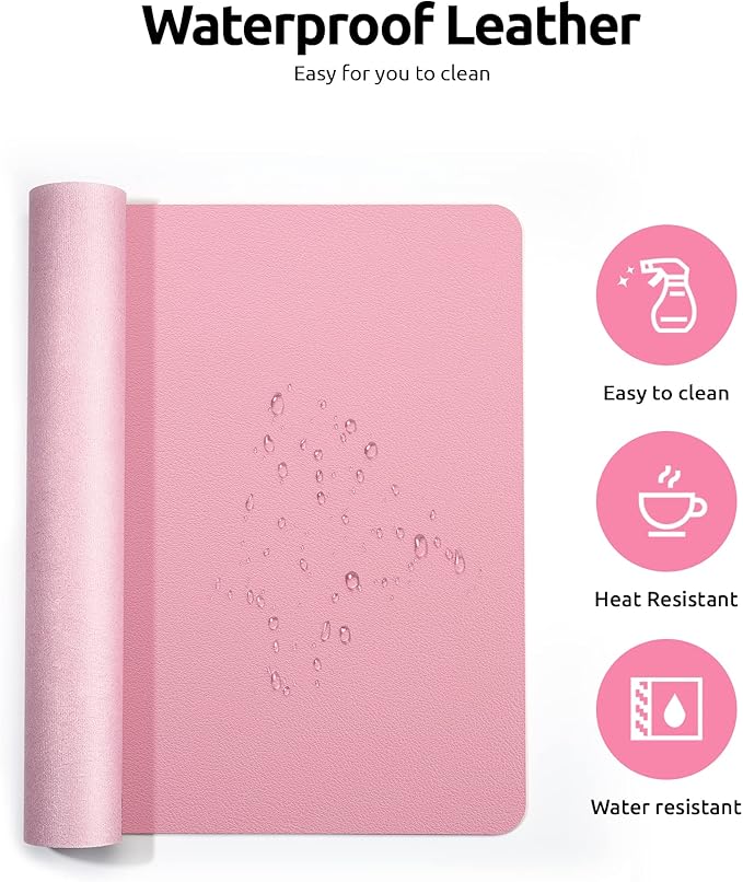 YSAGi Leather Desk Pad Protector, Large Mouse Pad, Non-Slip PU Leather Desk - Image 4