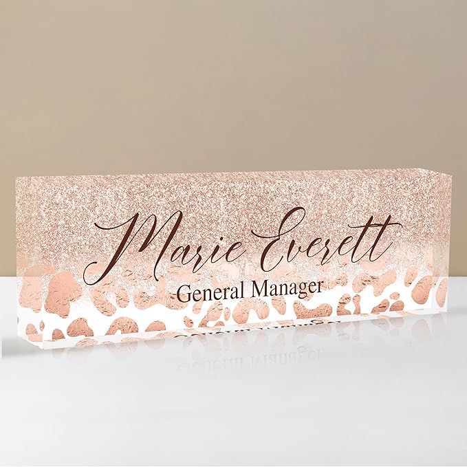 Personalized Name Plate for Desks, Custom Desk Name Plates, Acrylic Name Plate by EOBIBIFUN