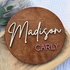 Custom Round Nusery Name Sign, Personalized 3D Baby Name Announcement Sign - Image 3