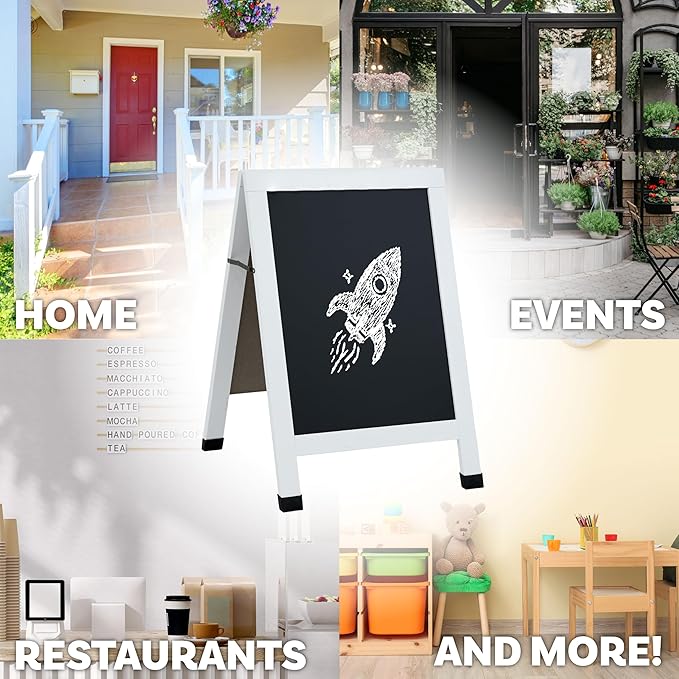 Sunnydaze Magnetic A-Frame Chalkboard Sign - Image 2
